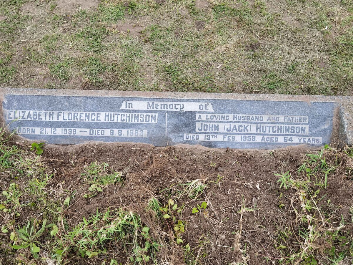 HUTCHINSON John -1959 &amp; Elizabeth Florence 1899-1983