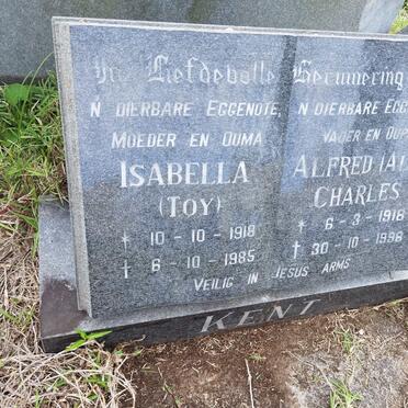 KENT Alfred Charles 1918-1998 &amp; Isabella 1918-1985