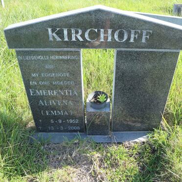 KIRCHOFF Emerentia Alivena 1952-2008