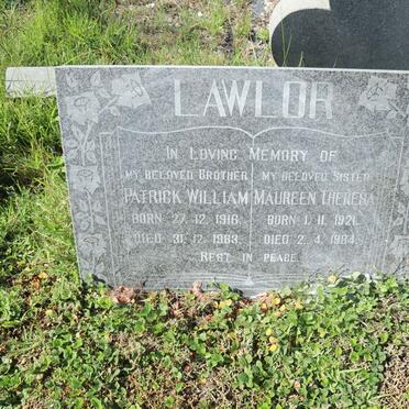 LAWLOR Patrick William 1916-1983 :: LAWLOR Maureen Theresa 1921-1984