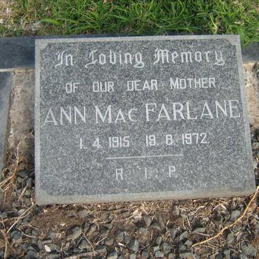 MacFARLANE Ann 1915-1972