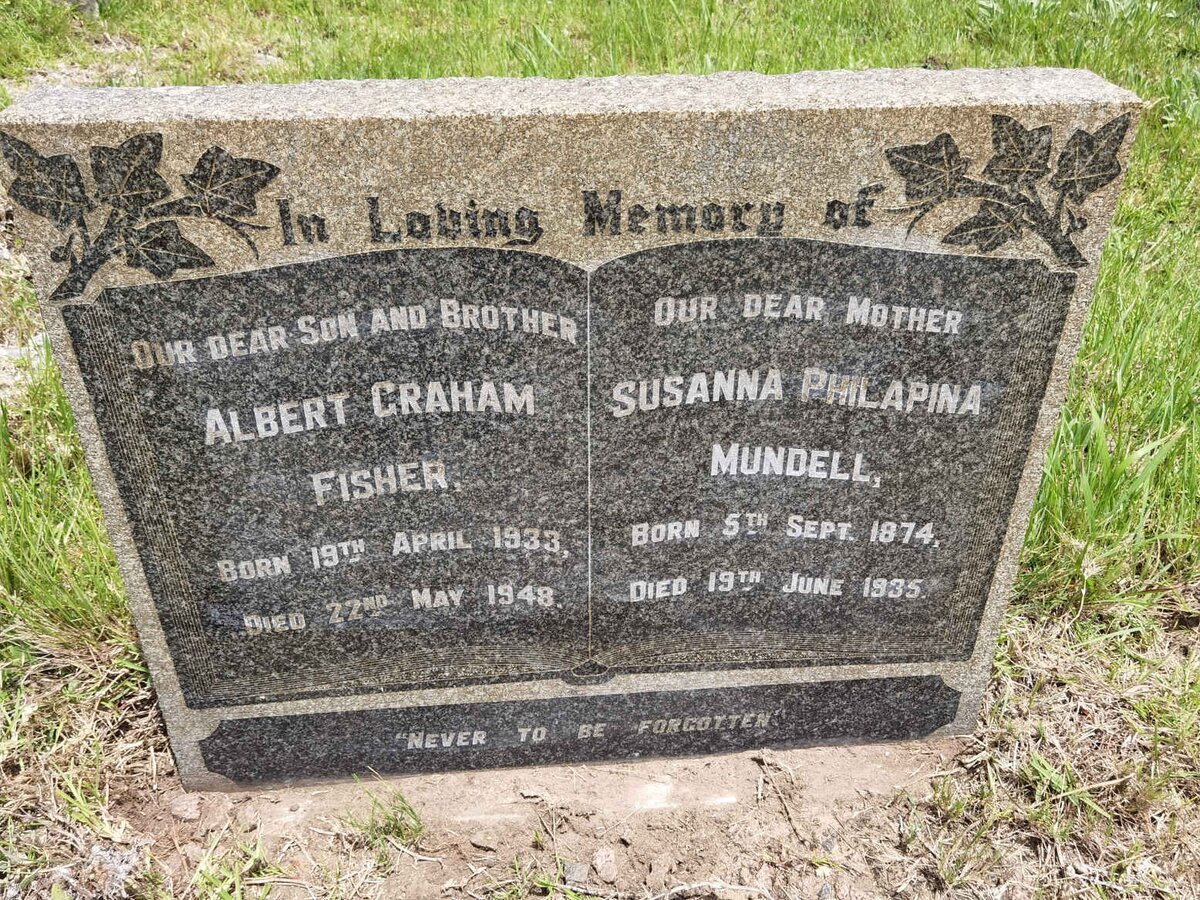 MUNDELL Susanna Philapina 1874-1935 :: FISHER Albert Graham 1933-1948