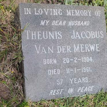 MERWE Theunis Jacobus, van der 1904-1961