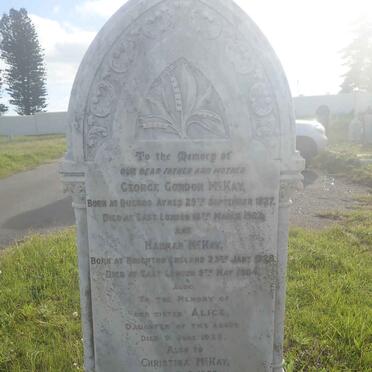 MCKAY George Gordon 1827-1904 &amp; Hannah 1828-1904 :: MCKAY Alice -1935 :: MCKAY Christina 1859-1945 :: MCKAY Ella 1867-1945