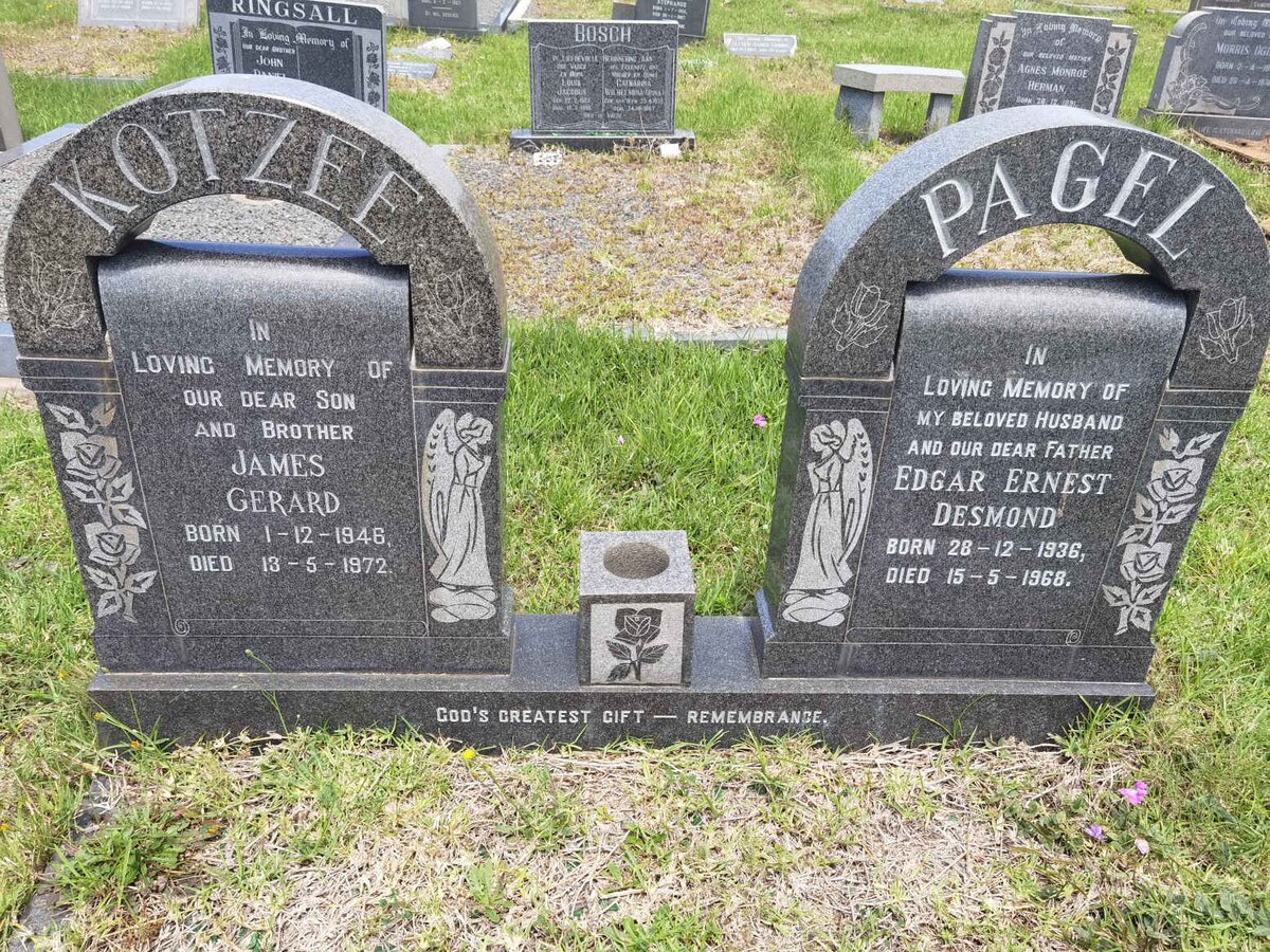 PAGEL Edgar Ernest Desmond 1936-1968 :: KOTZEE James Gerard 1946-1972