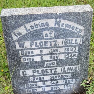 PLOETZ W. 1897-1946 &amp; C. SIMPSON 1909-1947