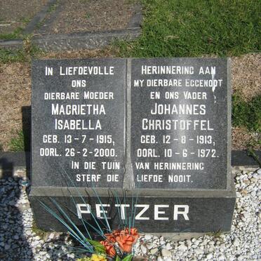 PETZER Johannes Christoffel 1913-1972 &amp; Magrietha Isabella 1915-2000