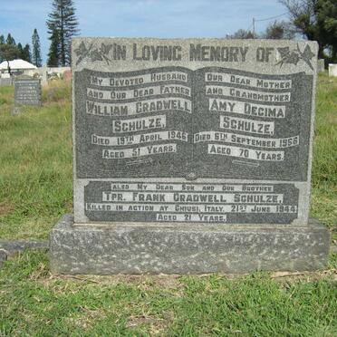 SCHULZE William Gradwell -1946 &amp; Amy Decima -1966 :: SCHULZE Frank Gradwell -1944