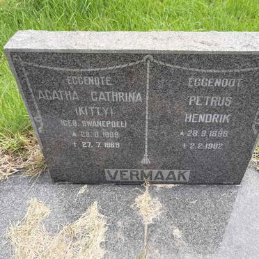 VERMAAK Petrus Hendrik 1898-1982 &amp; Agatha Cathrina SWANEPOEL 1899-1969