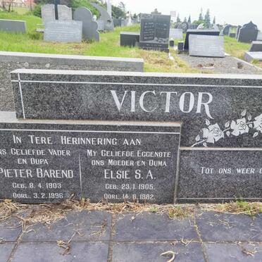 VICTOR Pieter Barend 1903-1996 &amp; Elsie S.A. 1905-1982