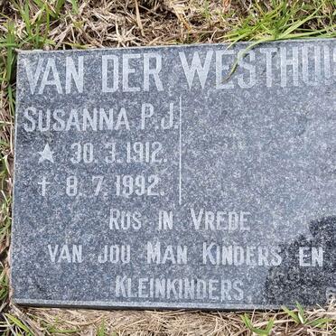 WESTHUIS Susanna P.J., van der 1912-1992