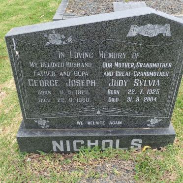 NICHOLS George Joseph 1926-1980 &amp; Judy Sylvia 1925-2004