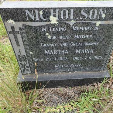 NICHOLSON Martha Maria 1907-1983