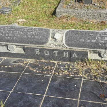 BOTHA Marthinus Petrus 1909-1970 &amp; Philipien 1908-198...