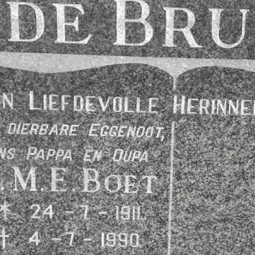 BRUYN J.M.E., de 1911-1990