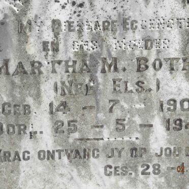 BOTHA Martha M. nee ELS 1902-1945