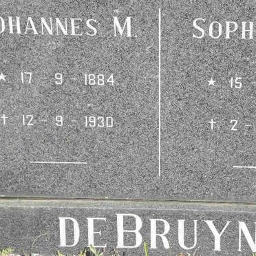 BRUYN Johannes M., de 1884-1930 &amp; Sophia M.E. 1887-1978