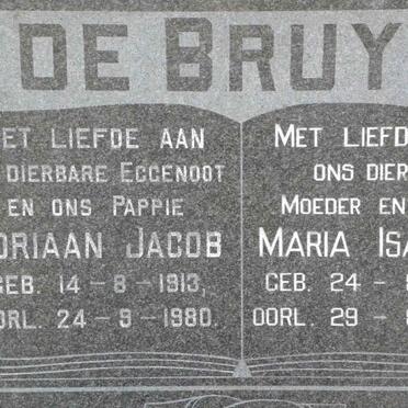 BRUYN Adriaan Jacob, de 1913-1980 &amp; Maria Isabella 1915-1993
