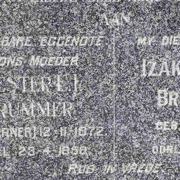 BRUMMER Izak Willem 1871-1966 &amp; Hester L.L. WERNER 1872-1959