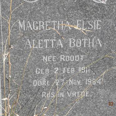 BOTHA Magretha Elsie Aletta nee ROODT 1911-1984