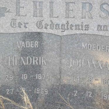 EHLERS Hendrik 1877-1969 &amp; Johanna M. 1886-1962
