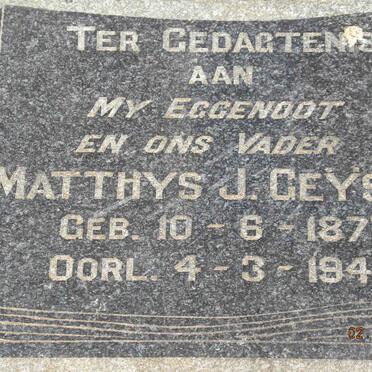 GEYSER Matthys J. 1877-1940