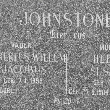 JOHNSTONE Lambertus Willem Jacobus 1899- &amp; Helena Susanna COLYN 1904-1967
