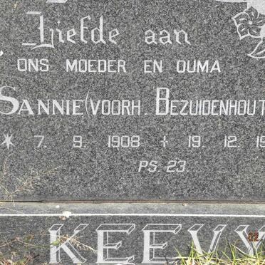KEEVY Sannie formerly BEZUIDENHOUT 1908-1993