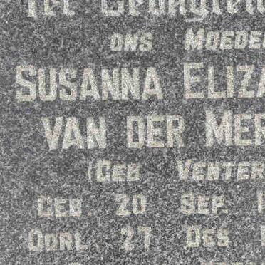MERWE Susanna Elizabeth, van der nee VENTER 1879-1955