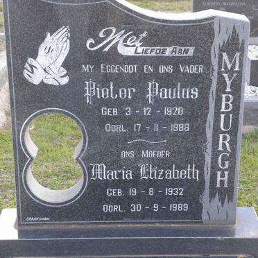 MYBURGH Pieter Paulus 1920-1988 &amp; Maria Elizabeth 1932-1989