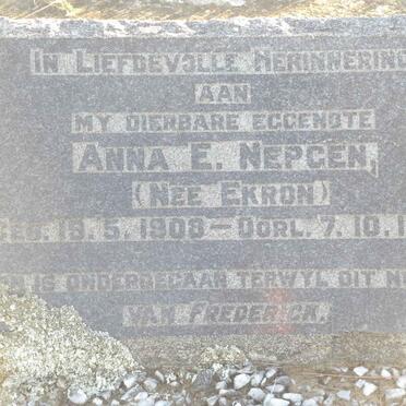NEPGEN Anna E. nee EKRON 1908-1938