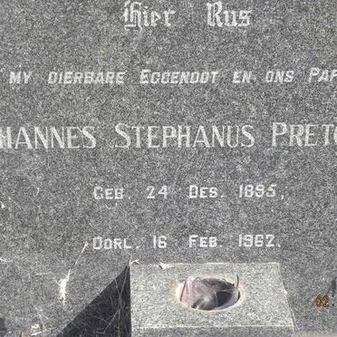 PRETORIUS Johannes Stephanus 1895-1962 &amp; Emily Levina JORDAAN 1895-1970