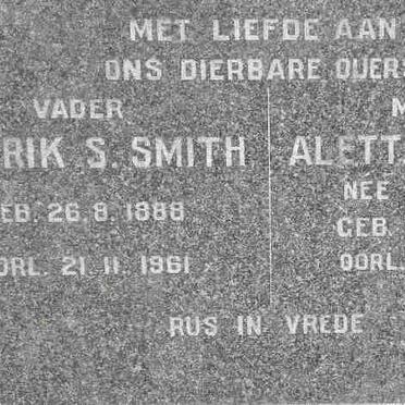 SMITH Hendrik S. 1888-1961 &amp; Aletta E. REYNDERS 1886-1953