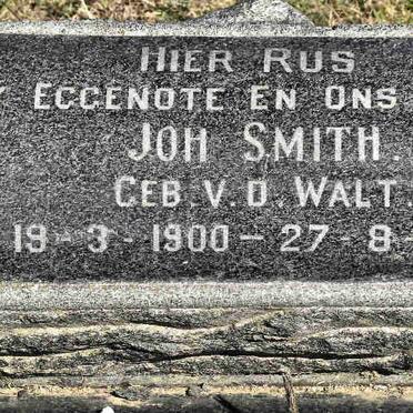 SMITH Joh nee V.D. WALT 1900-1970