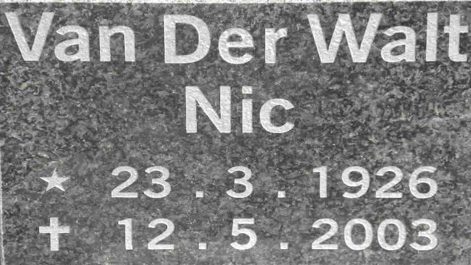 WALT Nic, van der 1926-2003