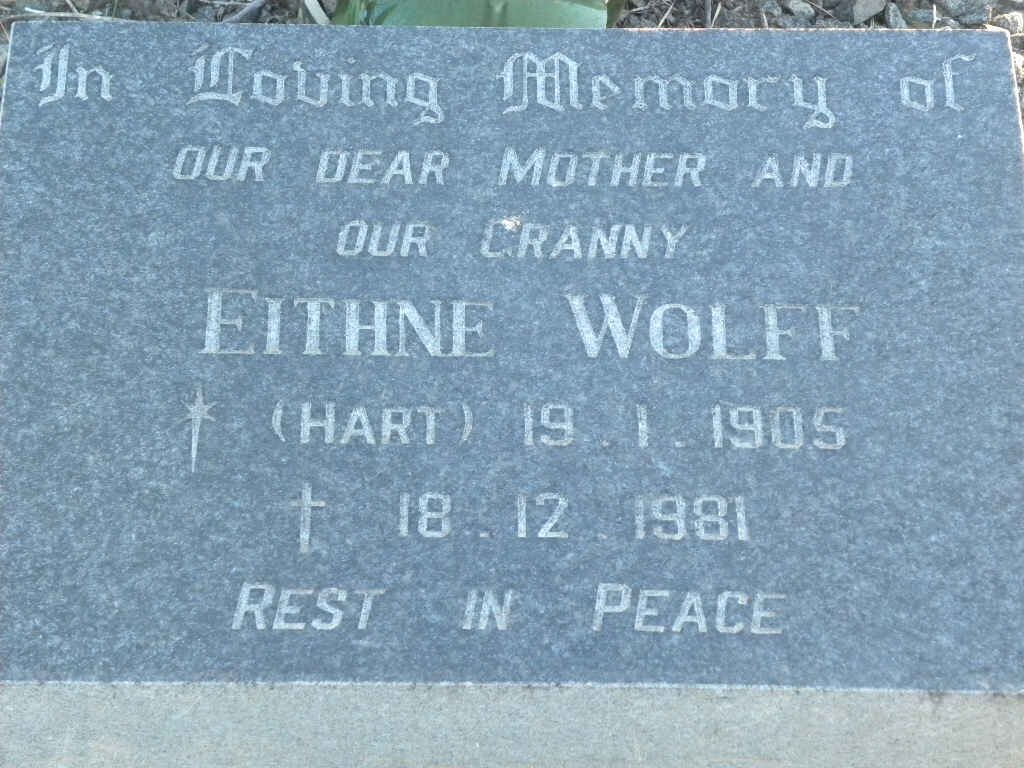 WOLFF Eithne nee HART 1905-1981