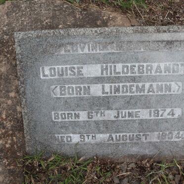 HILDEBRANDT Louise nee LINDEMANN 1874-1904