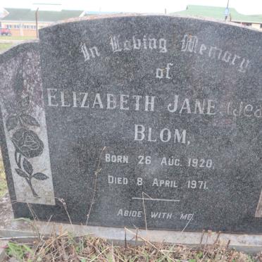 BLOM Elizabeth Jane 1920-1971