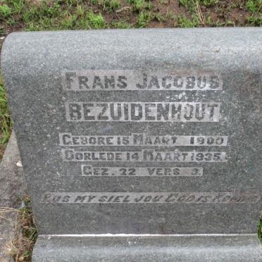 BEZUIDENHOUT Frans Jacobus 1900-1935