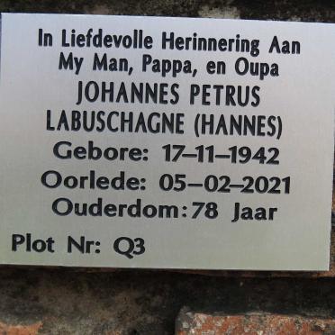 LABUSCHAGNE Johannes Petrus 1942-2021