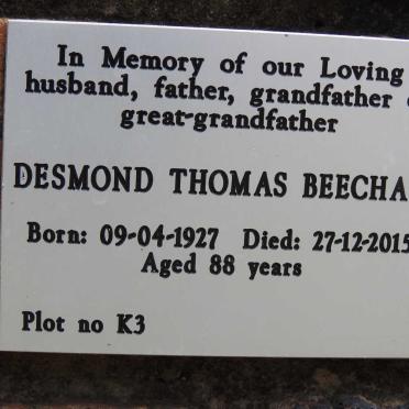 BEECHAM Desmond Thomas 1927-2015