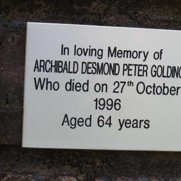 GOLDING Archibald Desmond Peter -1996