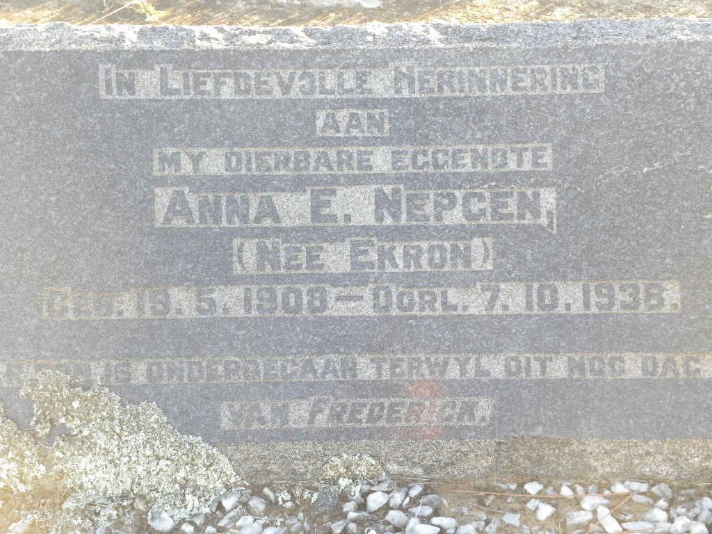 NEPGEN Anna E. nee EKRON 1908-1938