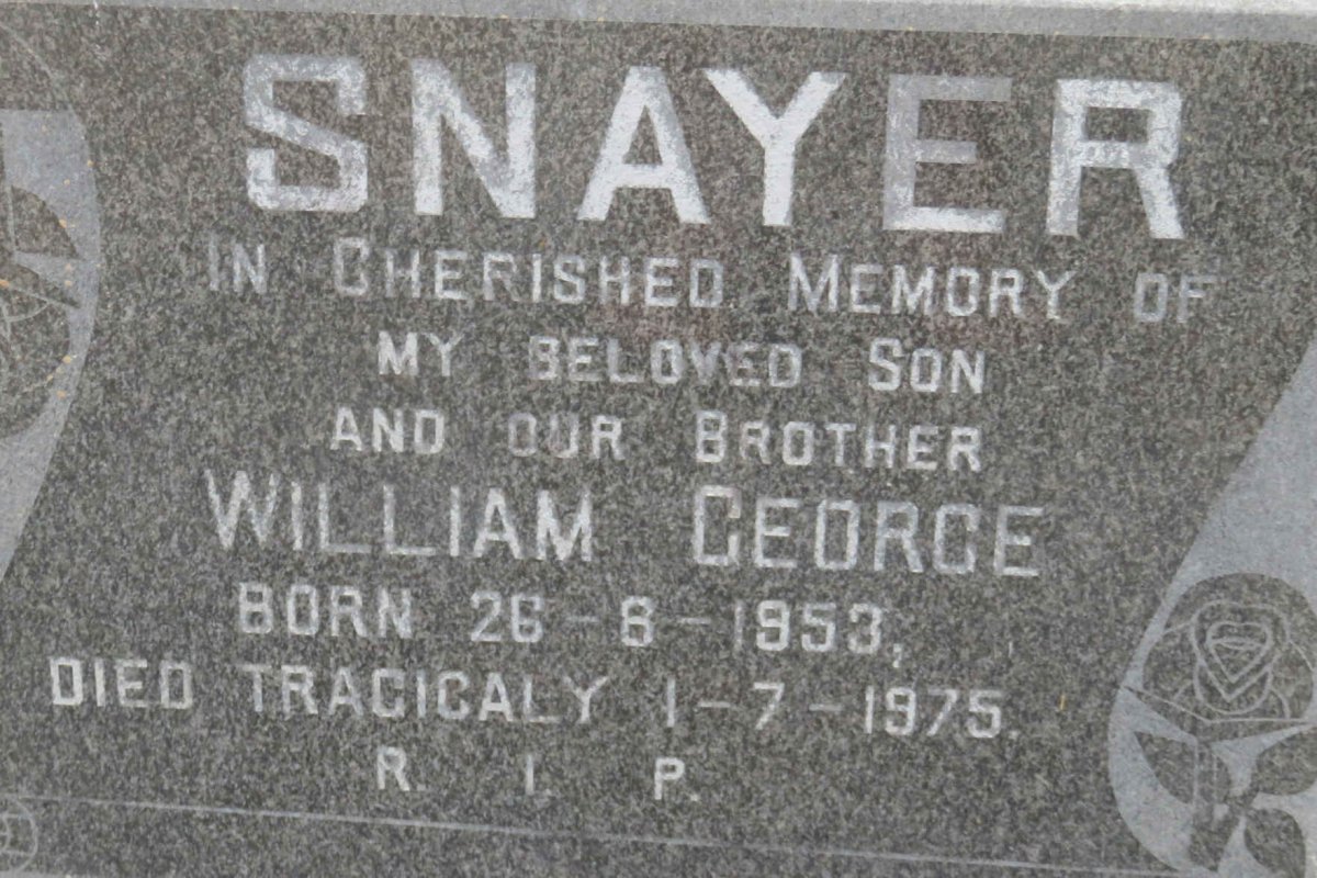 SNAYER William George 1953-1975