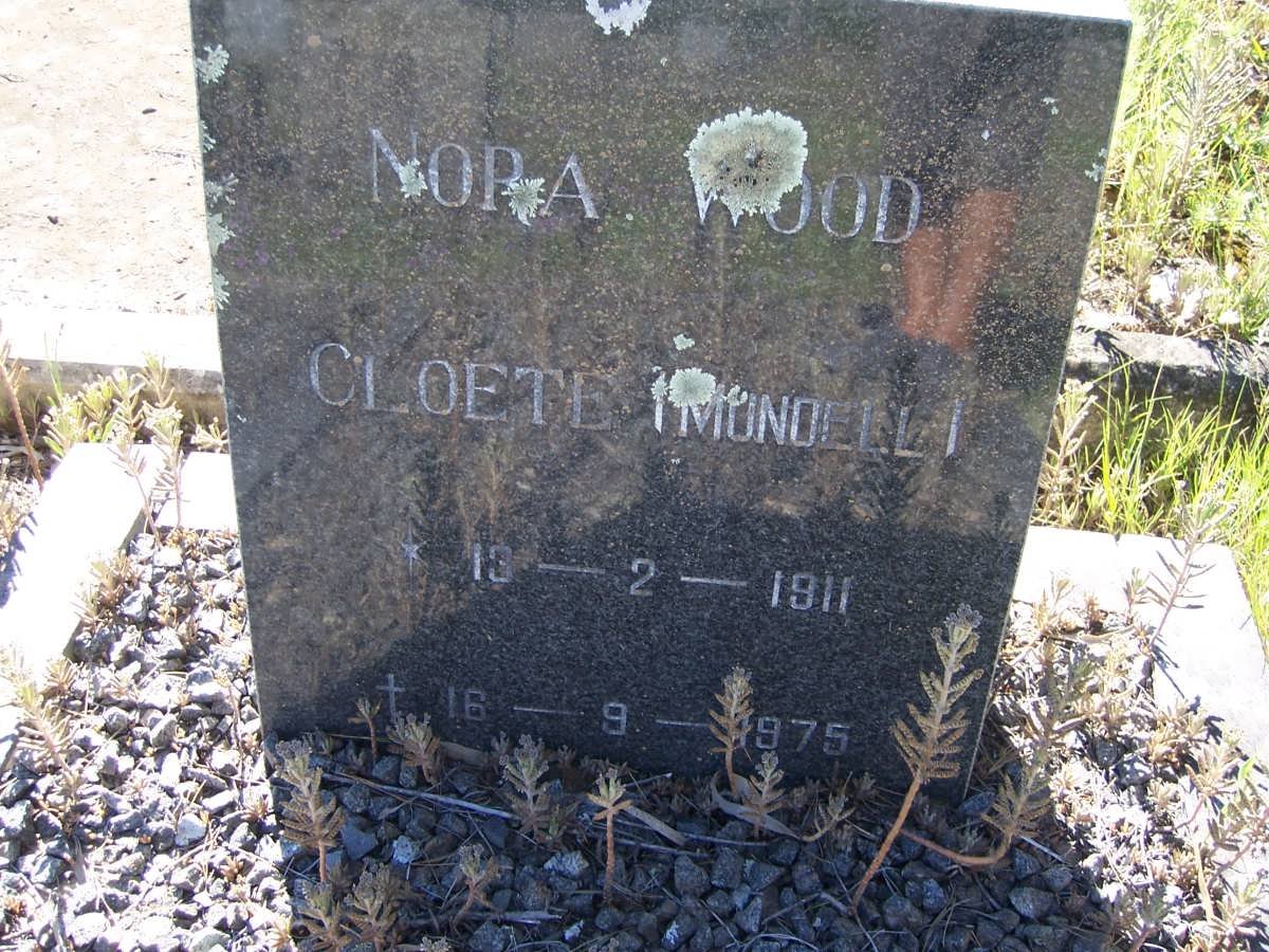 CLOETE Nora Wood nee MUNDELL 1911-1975