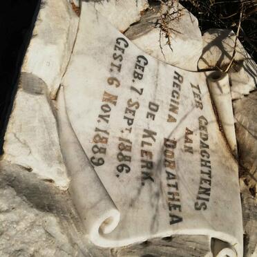 KLERK Regina Dorathea, de 1886-1889