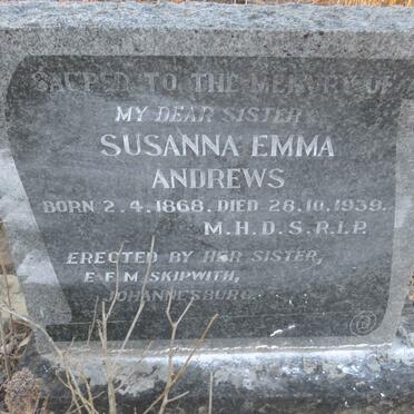 ANDREWS Susanna Emma 1868-1939