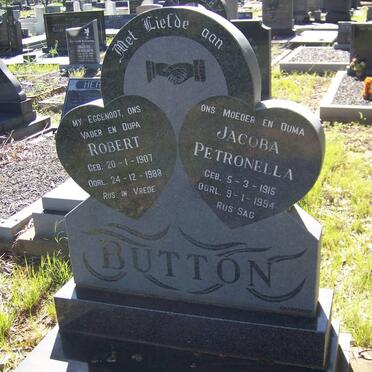 BUTTON Robert 1907-1988 &amp; Jacoba Petronella 1915-1994