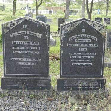 BAIN Alexander 1872-1959 &amp; Annie Christina Jane 1874-1962