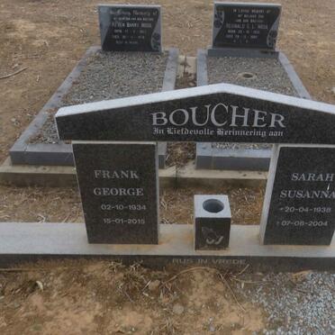 BOUCHER Frank George 1934-2015 &amp; Sarah Susanna 1938-2004